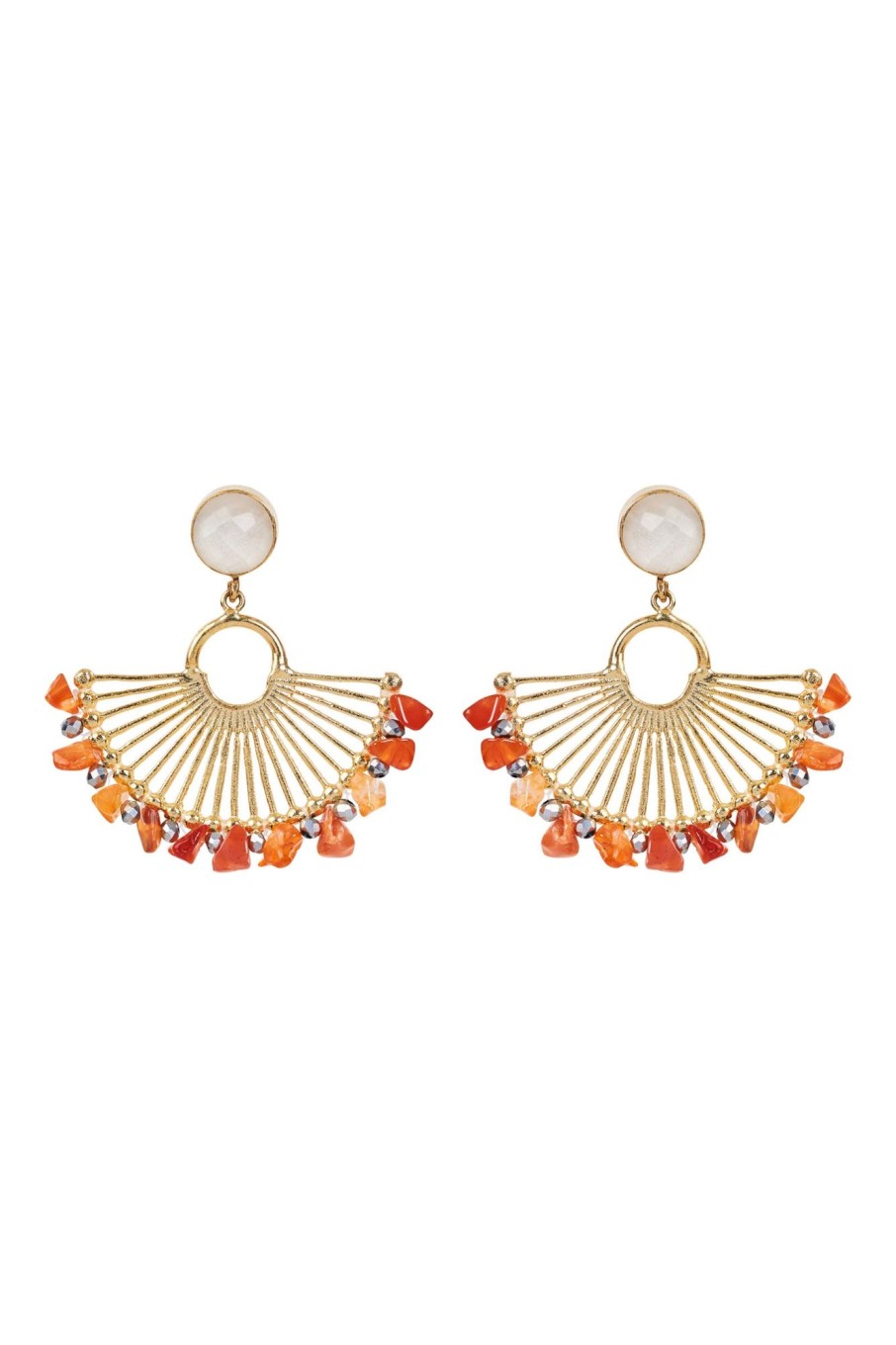 Accessories eb&ive Earrings | Zest Earring - Gold Fan