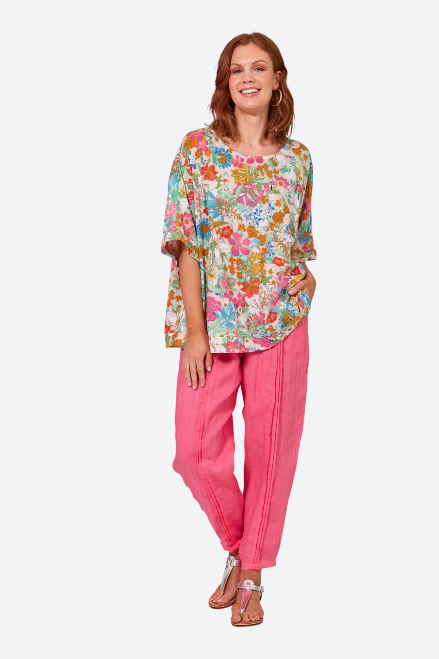 Clothing eb&ive Blouses | Verve Relax Top - Pink Flourish