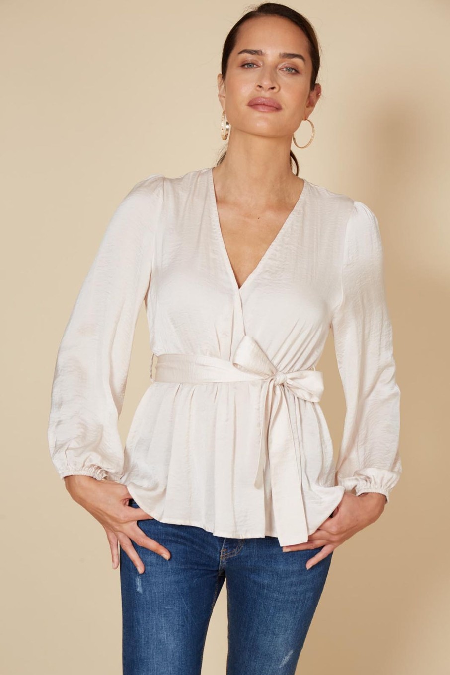 Clothing eb&ive Blouses | Winona Tie Top - Pearl