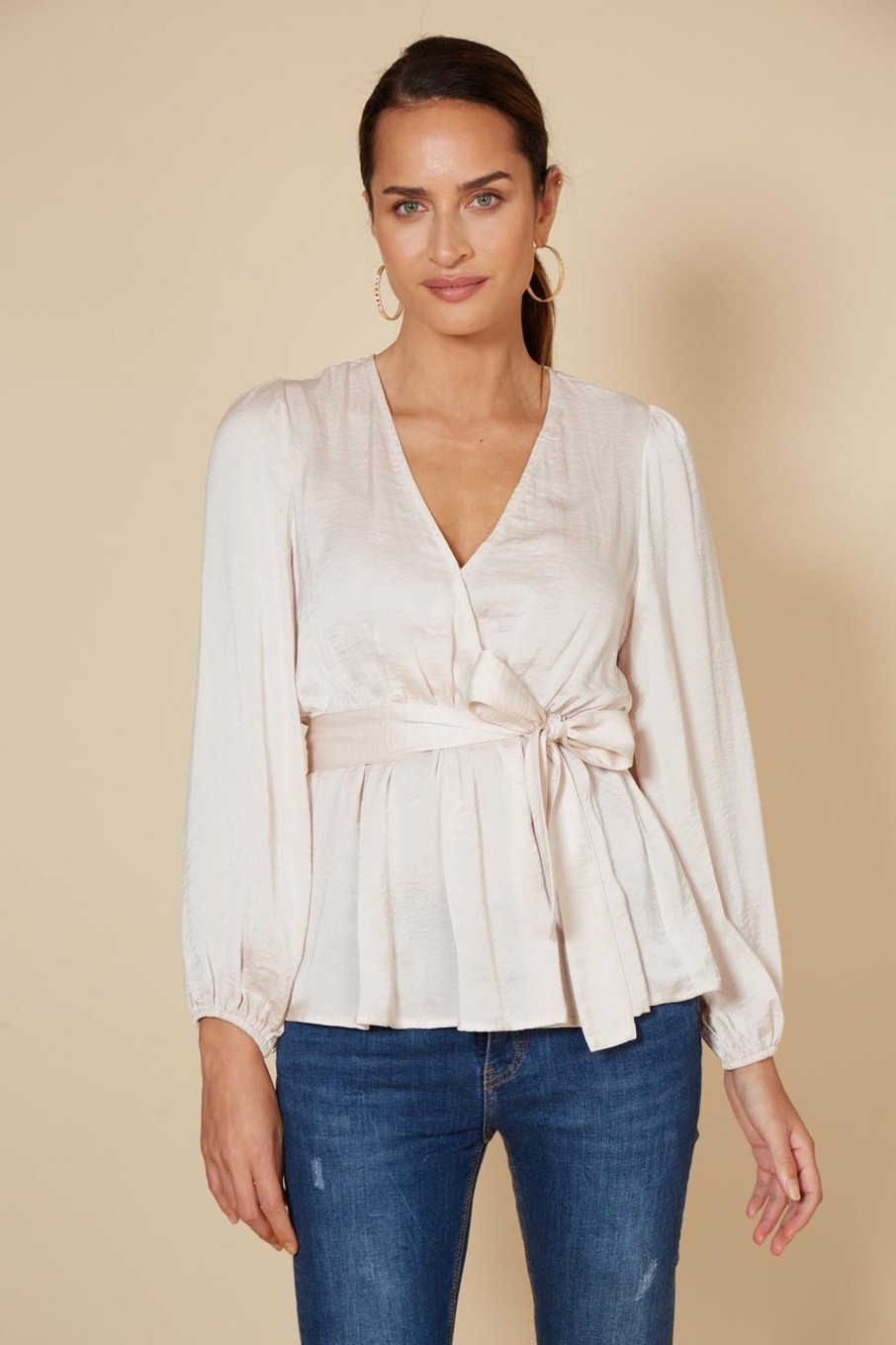 Clothing eb&ive Blouses | Winona Tie Top - Pearl