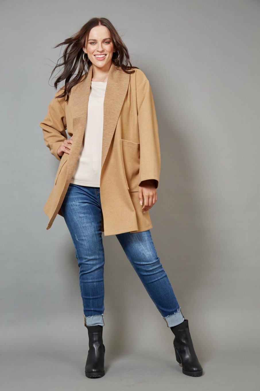 Clothing eb&ive Jackets | Klein Duster Coat - Camel