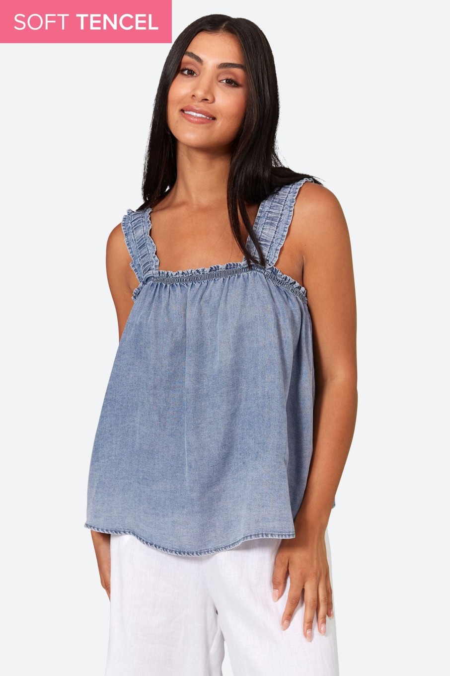 Clothing eb&ive Tanks | Elan Tank - Denim