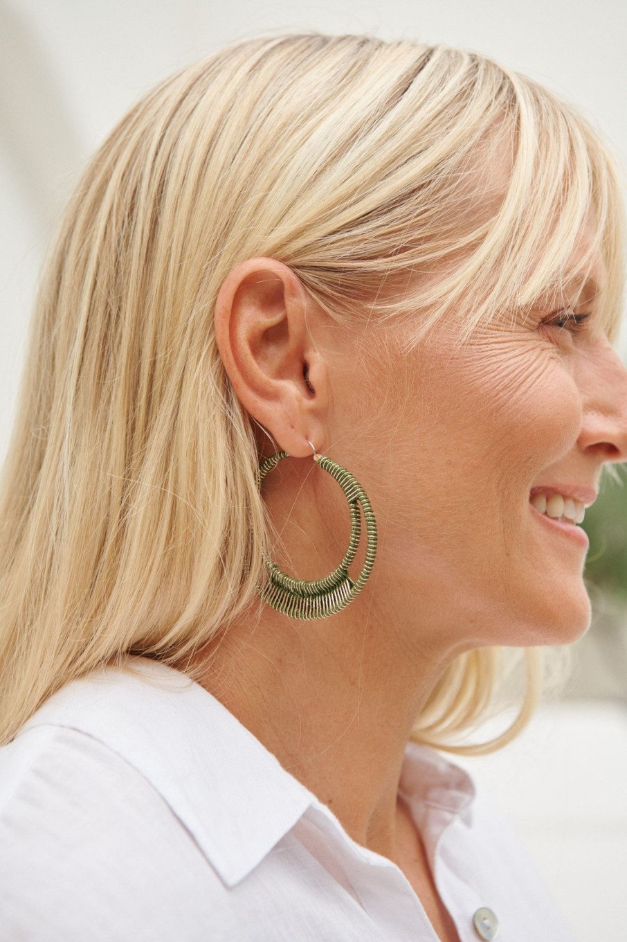 Accessories eb&ive Earrings | Studio Hoop Earring - Khaki