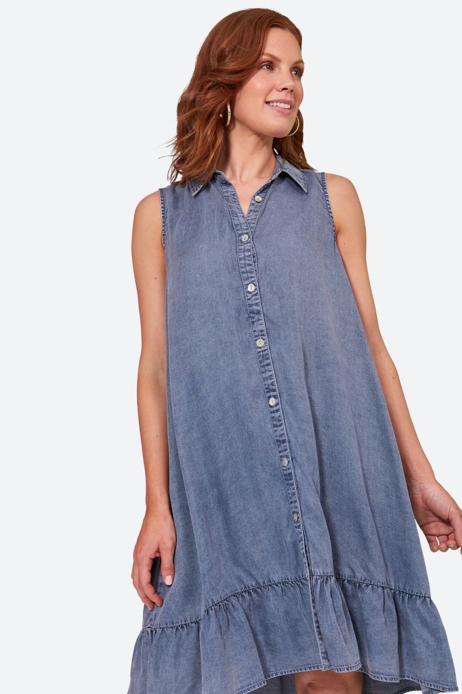 Clothing eb&ive Mid-Length Dresses | Elan Sleeveless Dress - Denim