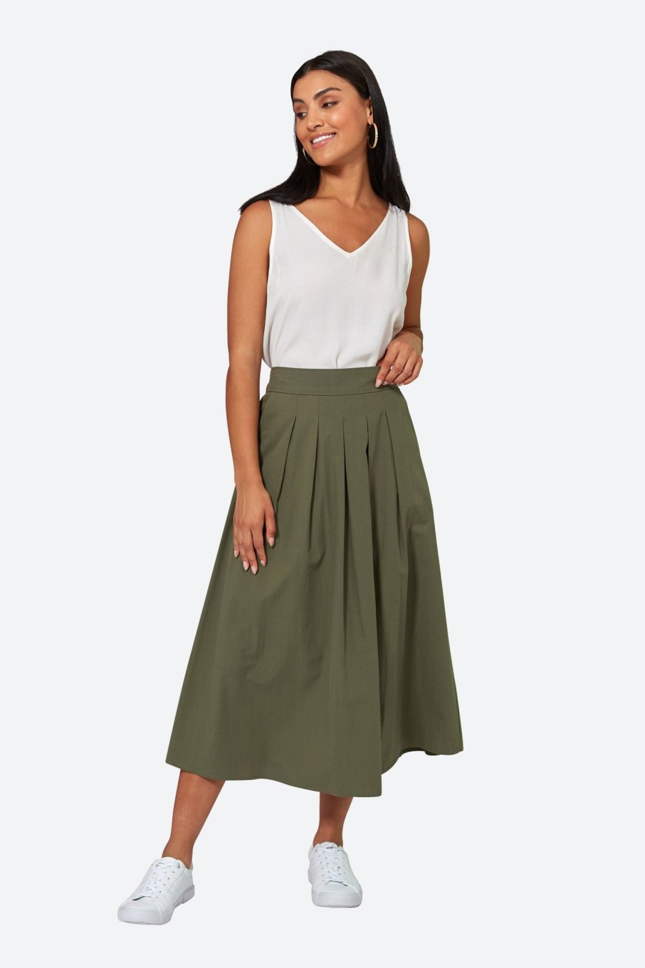 Clothing eb&ive Skirts | Studio Pleat Skirt - Khaki