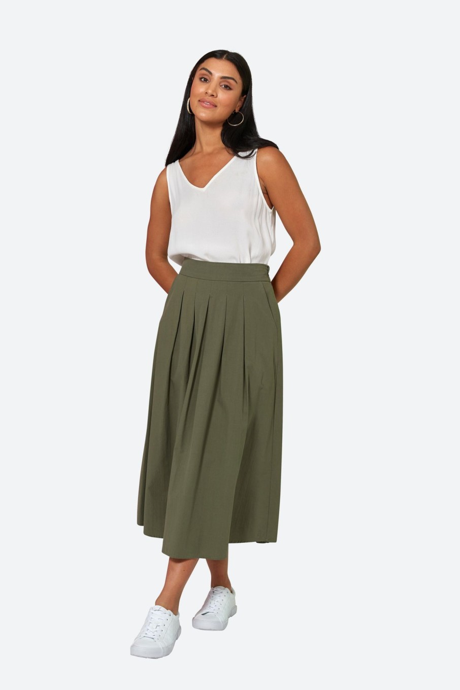 Clothing eb&ive Skirts | Studio Pleat Skirt - Khaki