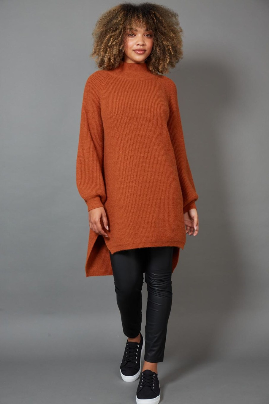 Clothing eb&ive Short Dresses | Kit Knit Top/Dress - Cinnamon