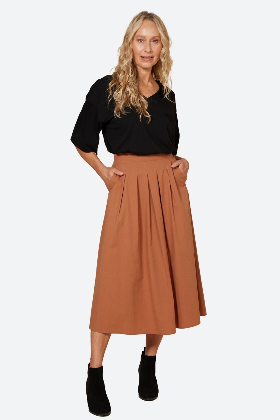 Clothing eb&ive Skirts | Studio Pleat Skirt - Cinnamon