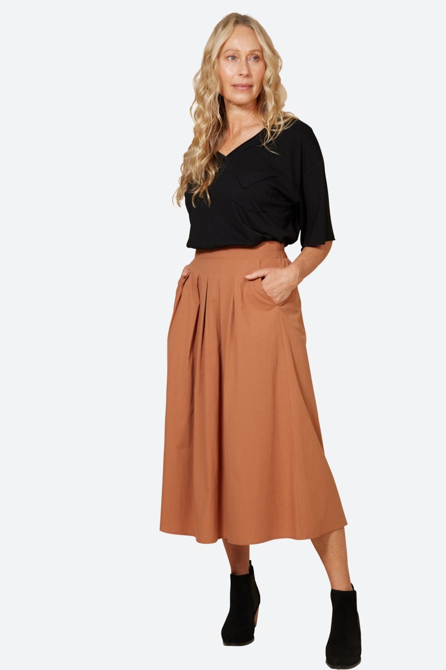 Clothing eb&ive Skirts | Studio Pleat Skirt - Cinnamon