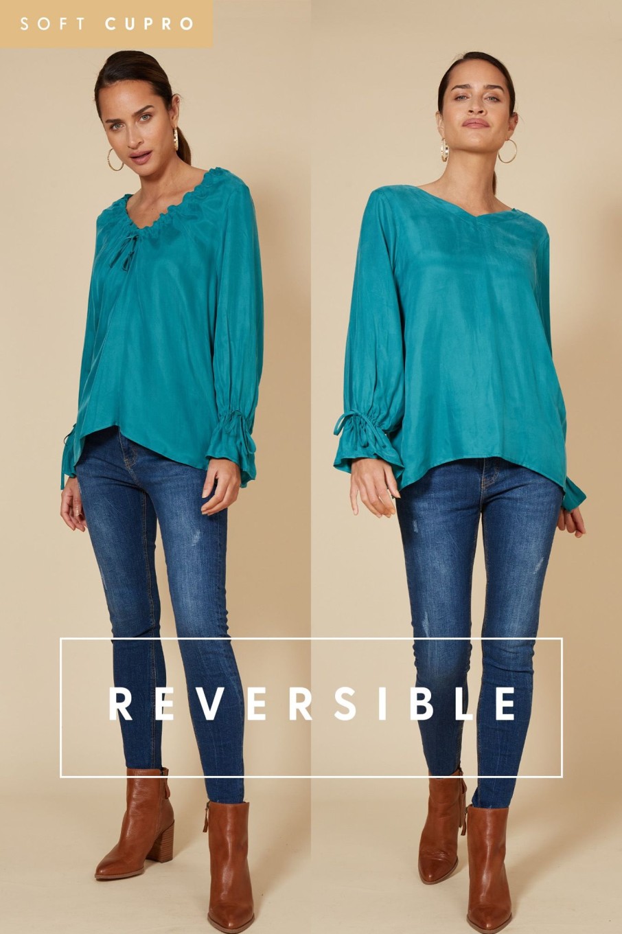 Clothing eb&ive Blouses | Vienetta Ruched Top - Teal