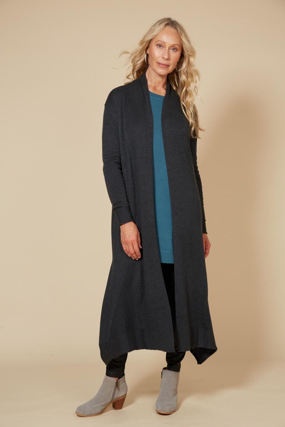 Clothing eb&ive Cardigans | Cleo Longline Cardigan - Fossil