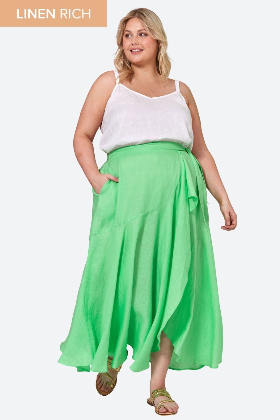 Clothing eb&ive Skirts | La Vie Wrap Skirt - Kiwi