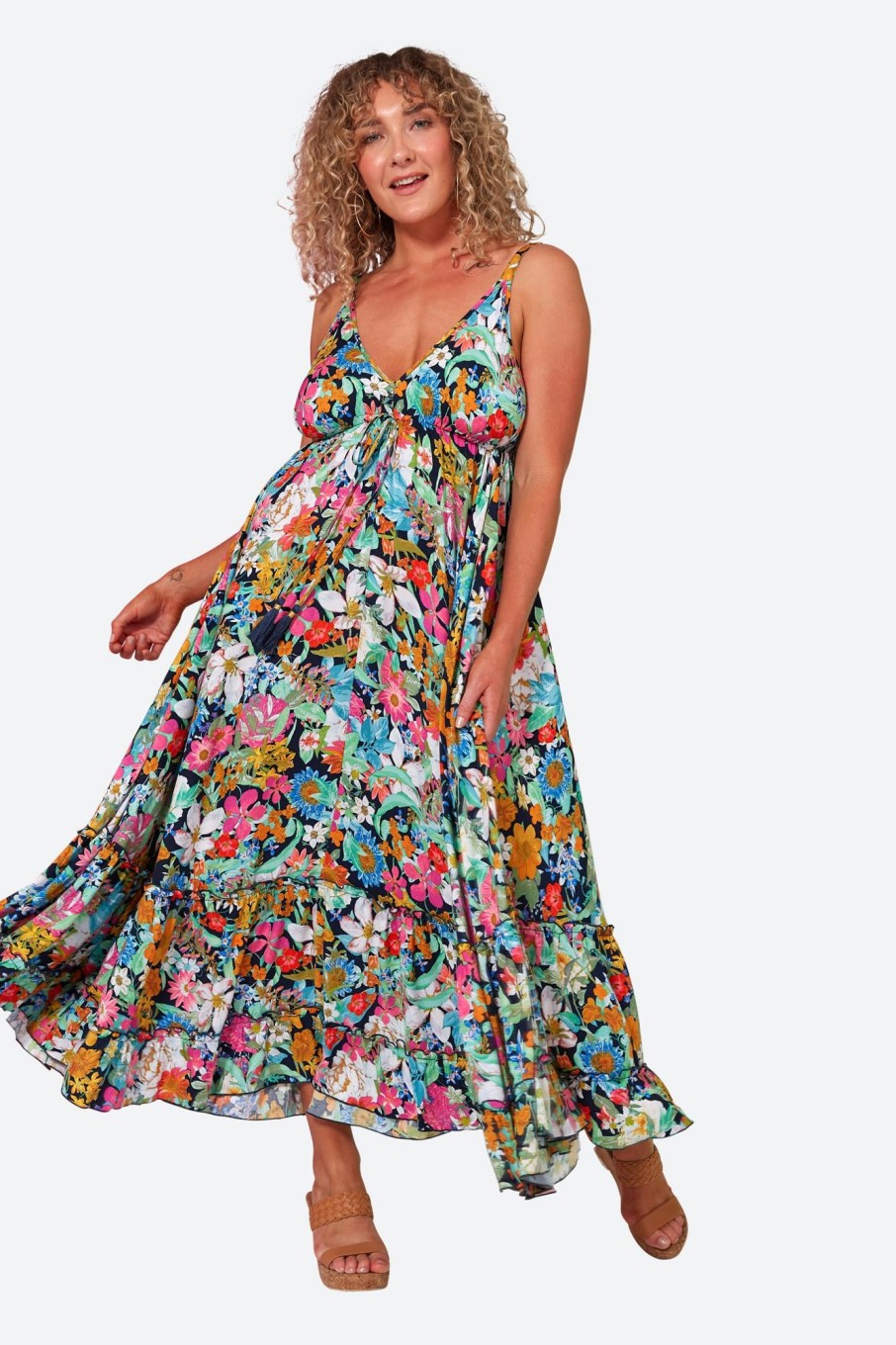 Clothing eb&ive Maxi Dresses | Esprit Tank Maxi - Navy Flourish