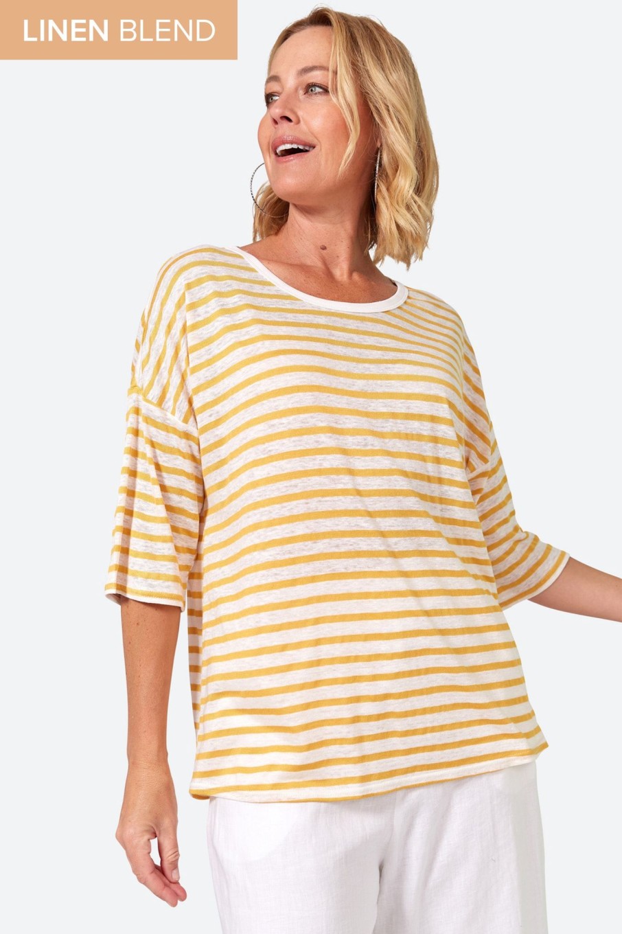 Clothing eb&ive T-Shirts | Intrepid Stripe Tshirt - Honey