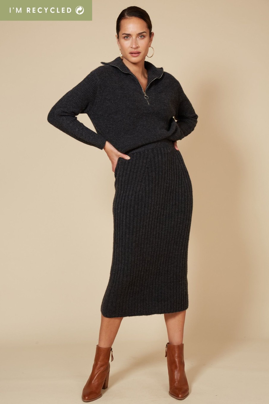 Clothing eb&ive Skirts | Kinsella Knit Skirt - Fossil