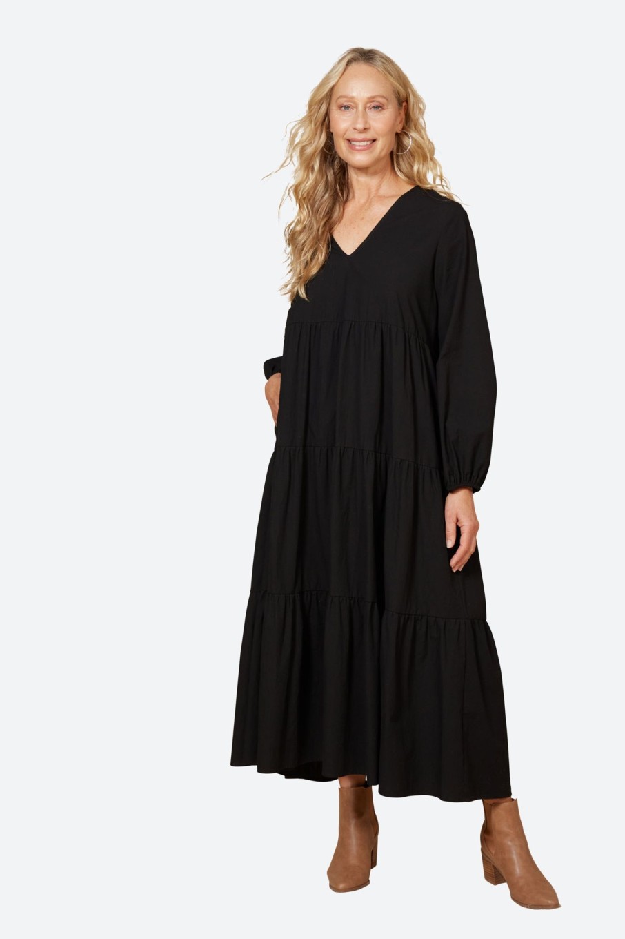 Clothing eb&ive Maxi Dresses | Studio Tiered Maxi - Ebony