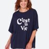 Clothing eb&ive T-Shirts | C'Est La Vie Tshirt - Sapphire