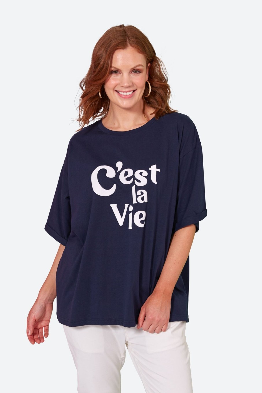 Clothing eb&ive T-Shirts | C'Est La Vie Tshirt - Sapphire