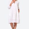 Clothing eb&ive Short Dresses | Studio Midi Shirt Dress - Salt