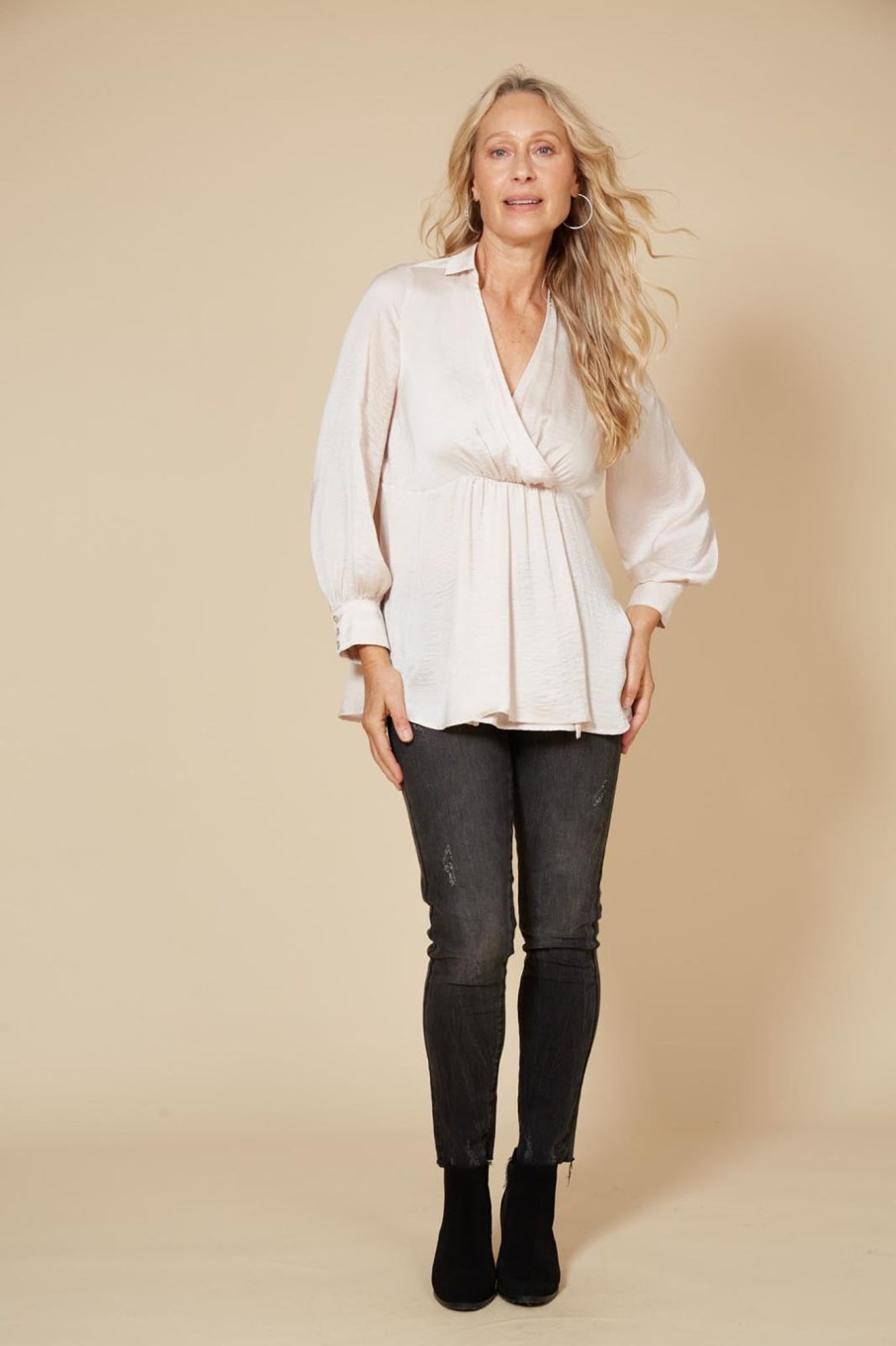 Clothing eb&ive Blouses | Winona Pleat Blouse - Pearl