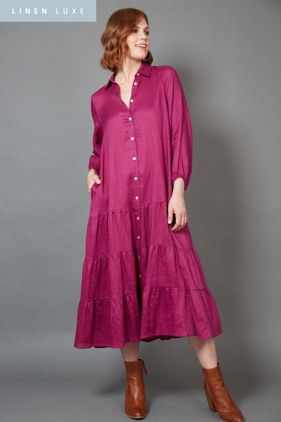 Clothing eb&ive Maxi Dresses | Diaz Shirt Maxi - Mulberry