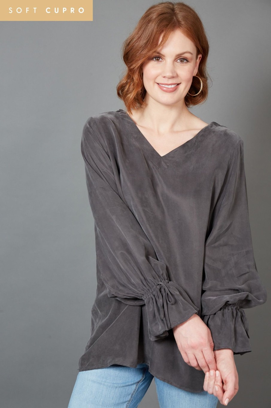 Clothing eb&ive Blouses | Vienetta Ruched Top - Fossil