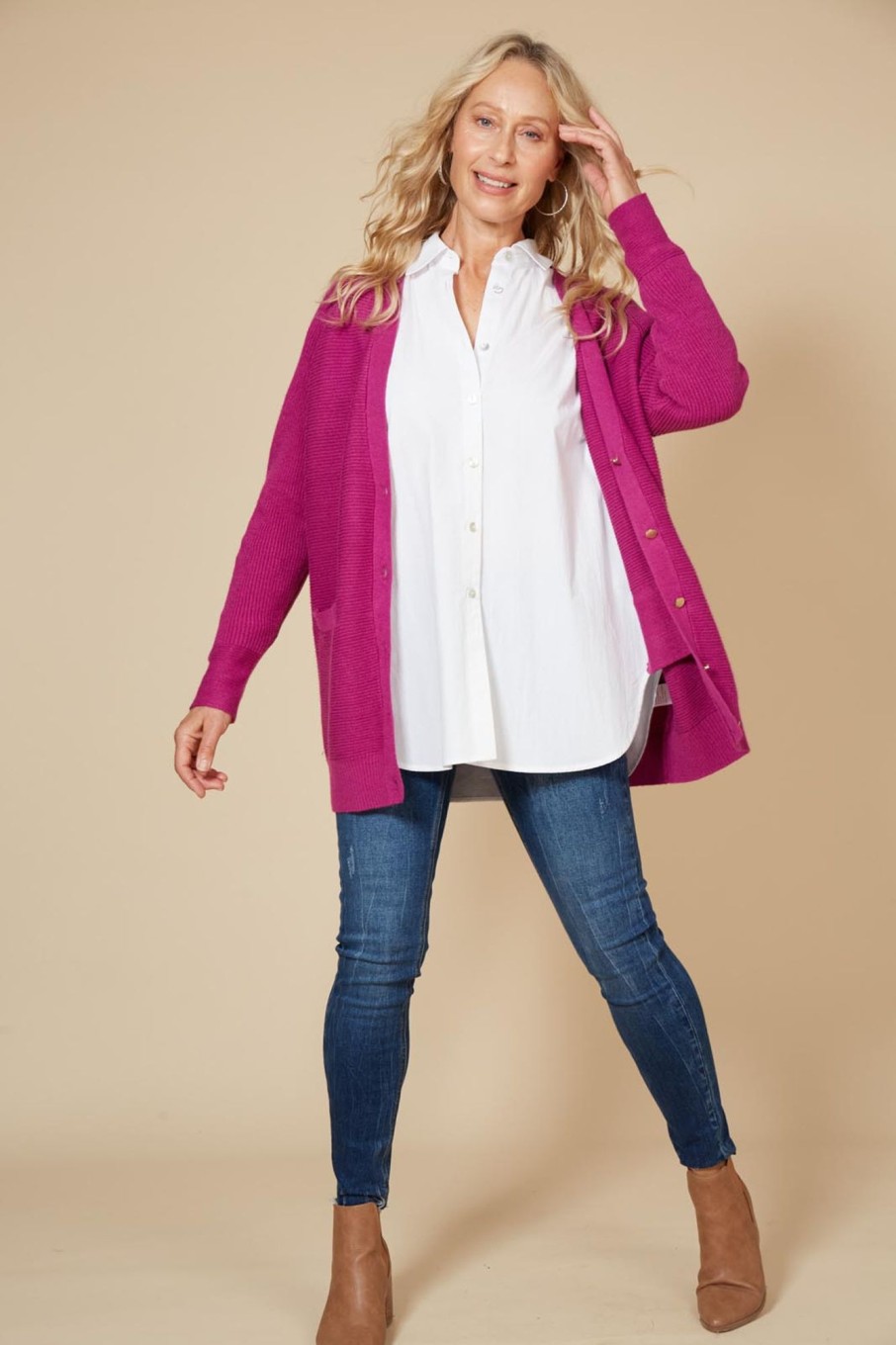 Clothing eb&ive Cardigans | Kit Oversized Cardigan - Mulberry