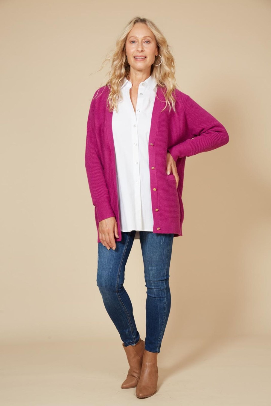 Clothing eb&ive Cardigans | Kit Oversized Cardigan - Mulberry