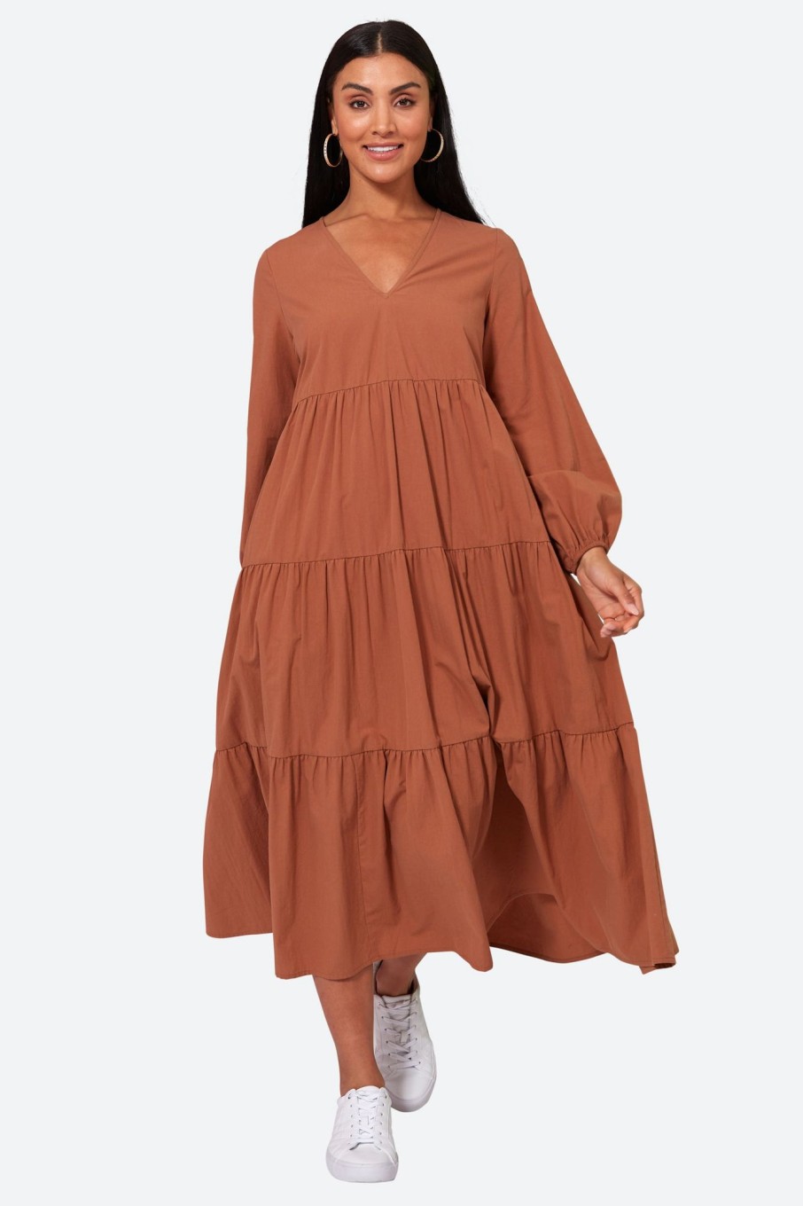 Clothing eb&ive Maxi Dresses | Studio Tiered Maxi - Cinnamon