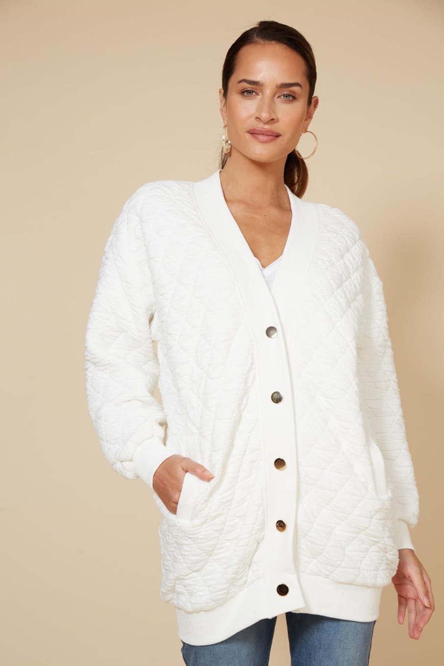 Clothing eb&ive Cardigans | La Vida Relaxed Cardigan - Blanc