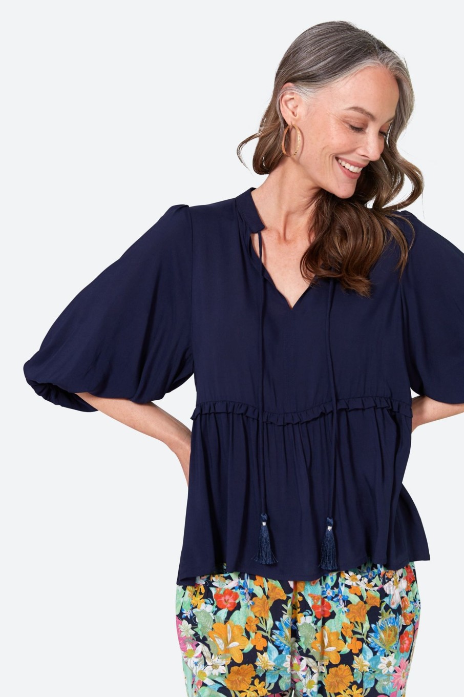 Clothing eb&ive Blouses | Esprit Frill Top - Sapphire