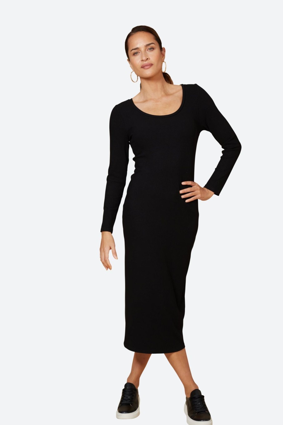 Clothing eb&ive Mid-Length Dresses | Studio Jersey Maxi - Ebony