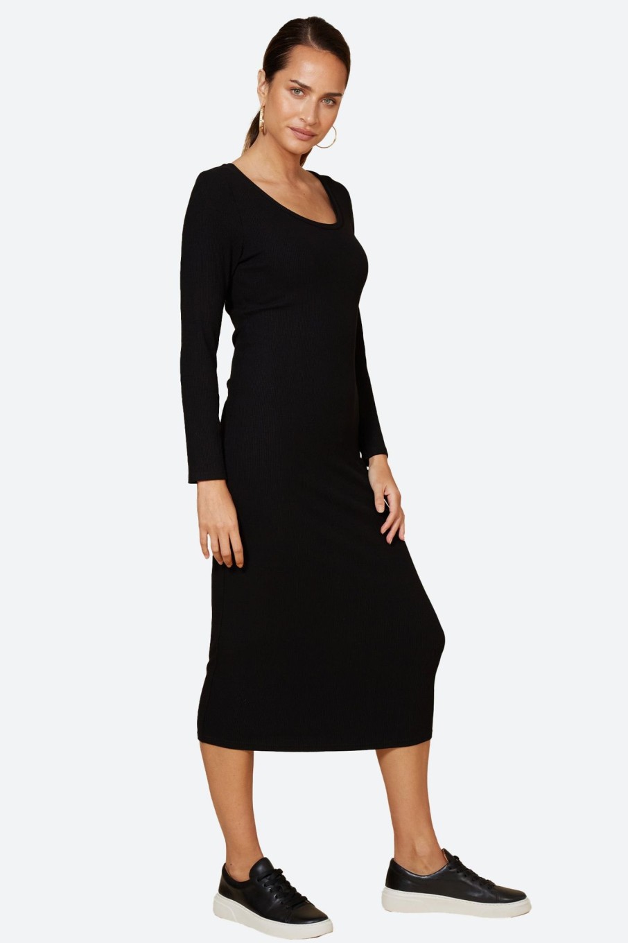 Clothing eb&ive Mid-Length Dresses | Studio Jersey Maxi - Ebony