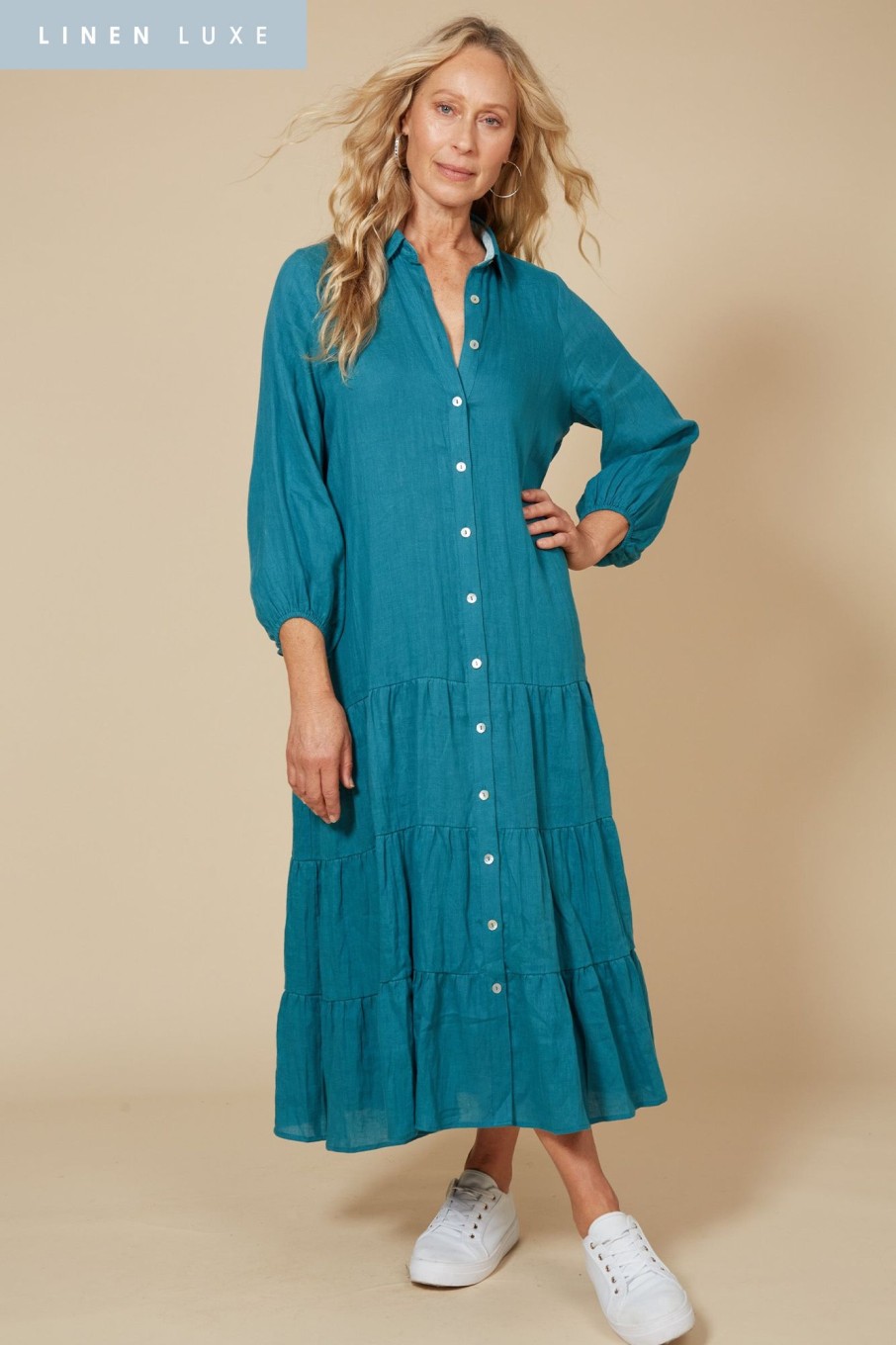 Clothing eb&ive Maxi Dresses | Diaz Shirt Maxi - Teal