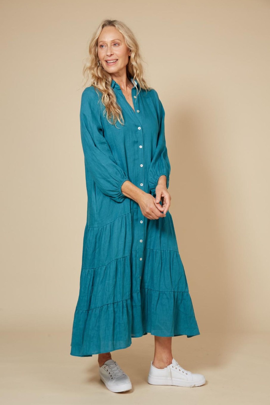 Clothing eb&ive Maxi Dresses | Diaz Shirt Maxi - Teal