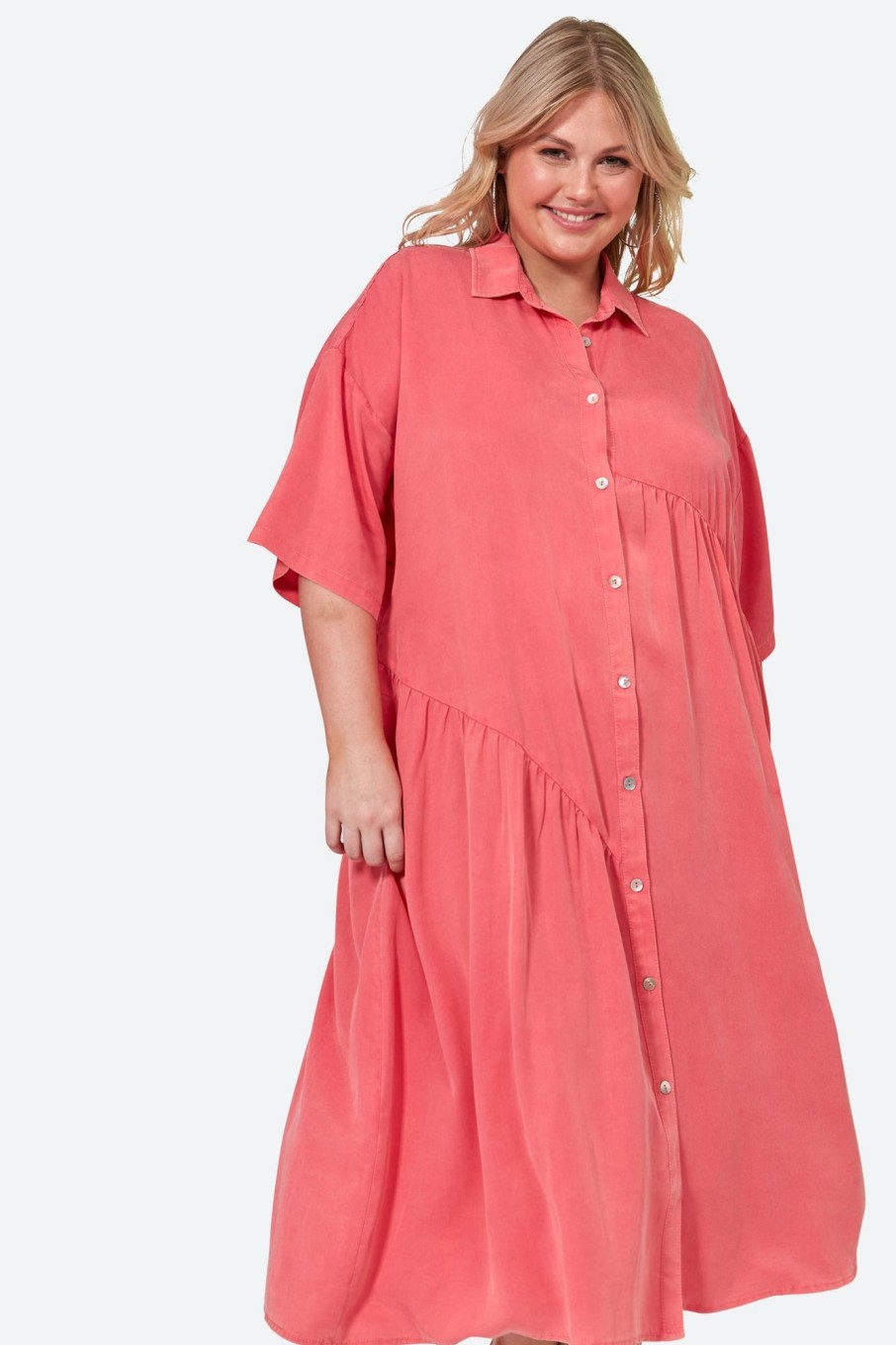 Clothing eb&ive Shirts | Elan Shirt Dress - Lychee