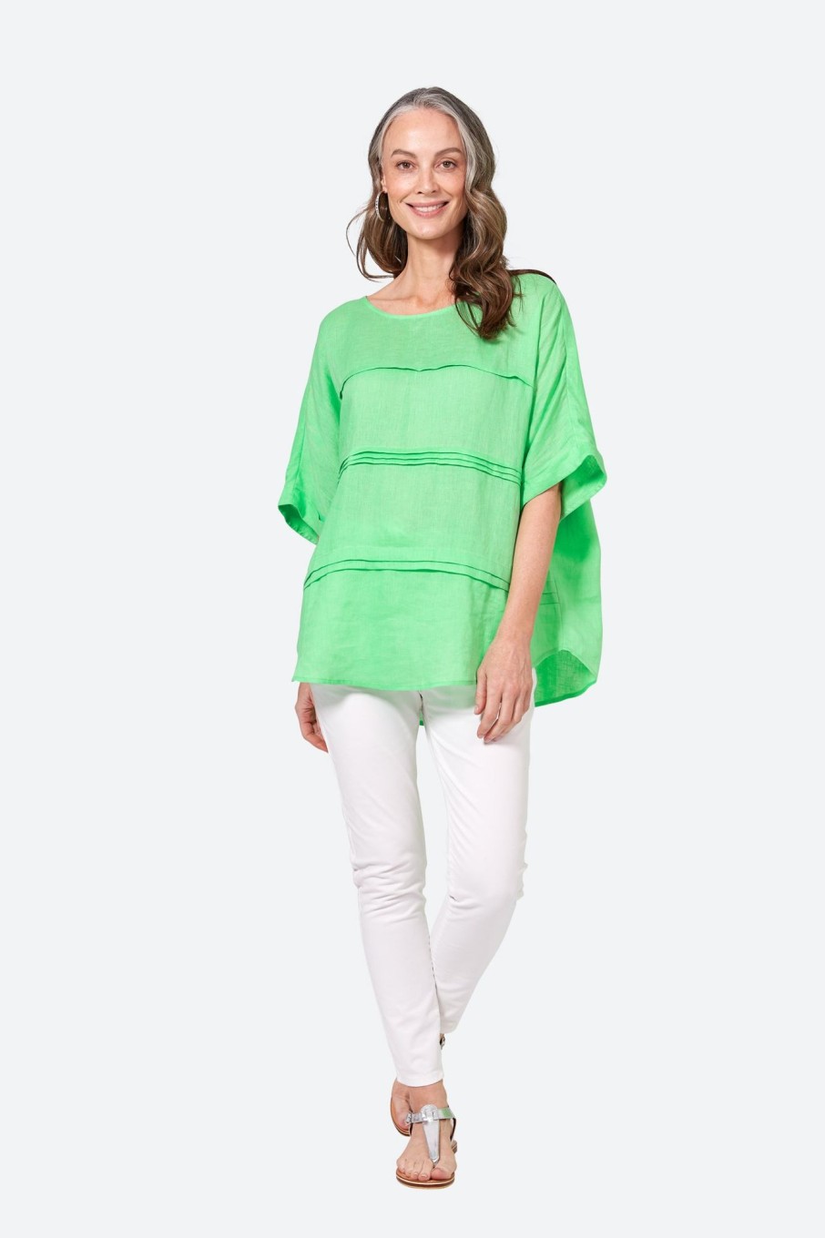 Clothing eb&ive Blouses | La Vie Pintuck Top - Kiwi