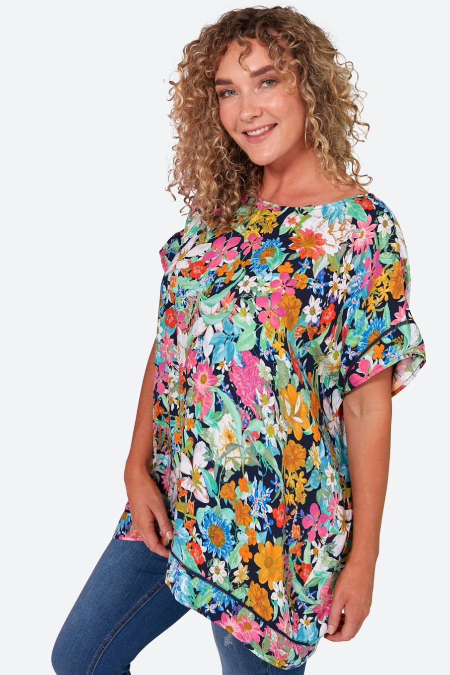 Clothing eb&ive Blouses | Esprit Relax Top - Navy Flourish