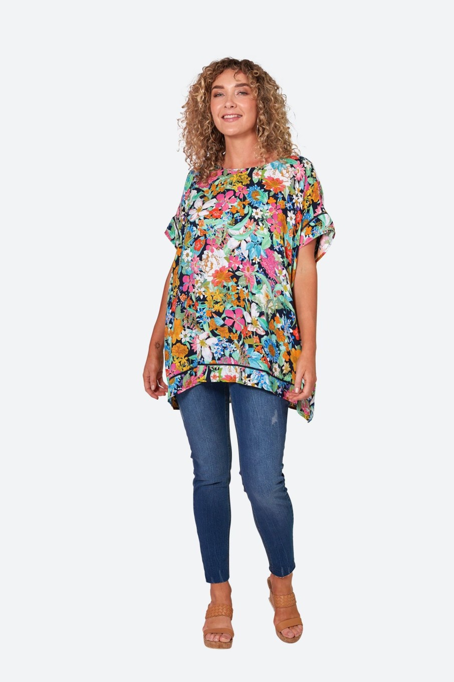 Clothing eb&ive Blouses | Esprit Relax Top - Navy Flourish