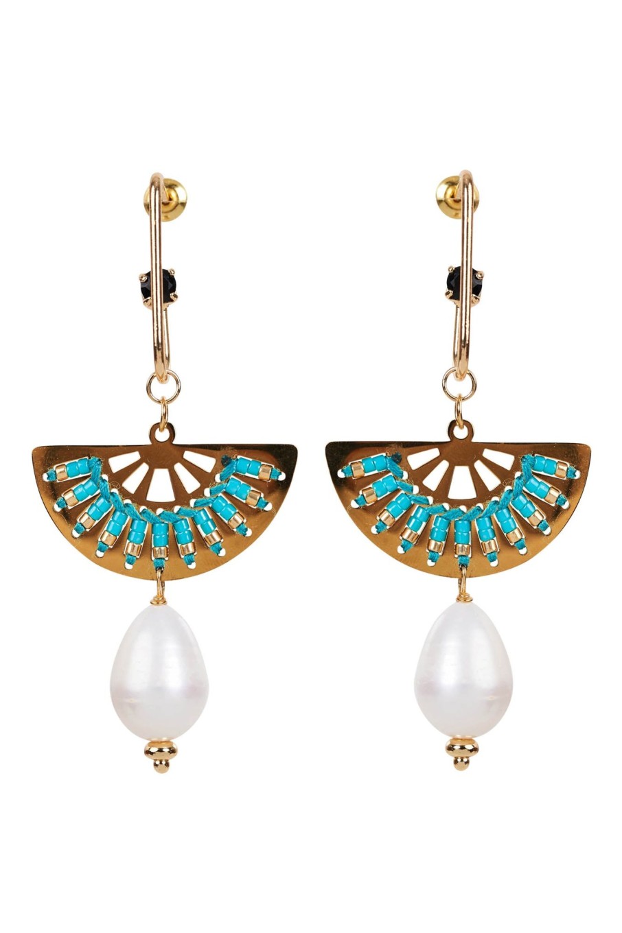 Accessories eb&ive Earrings | Amore Earring - Aqua Fan