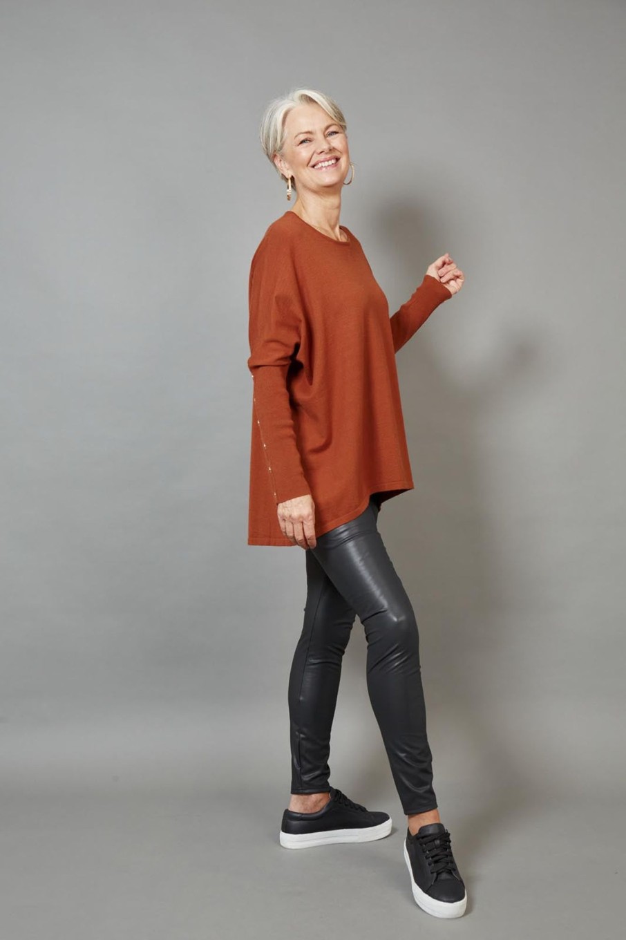 Clothing eb&ive Jumpers | Kit Button Knit - Cinnamon