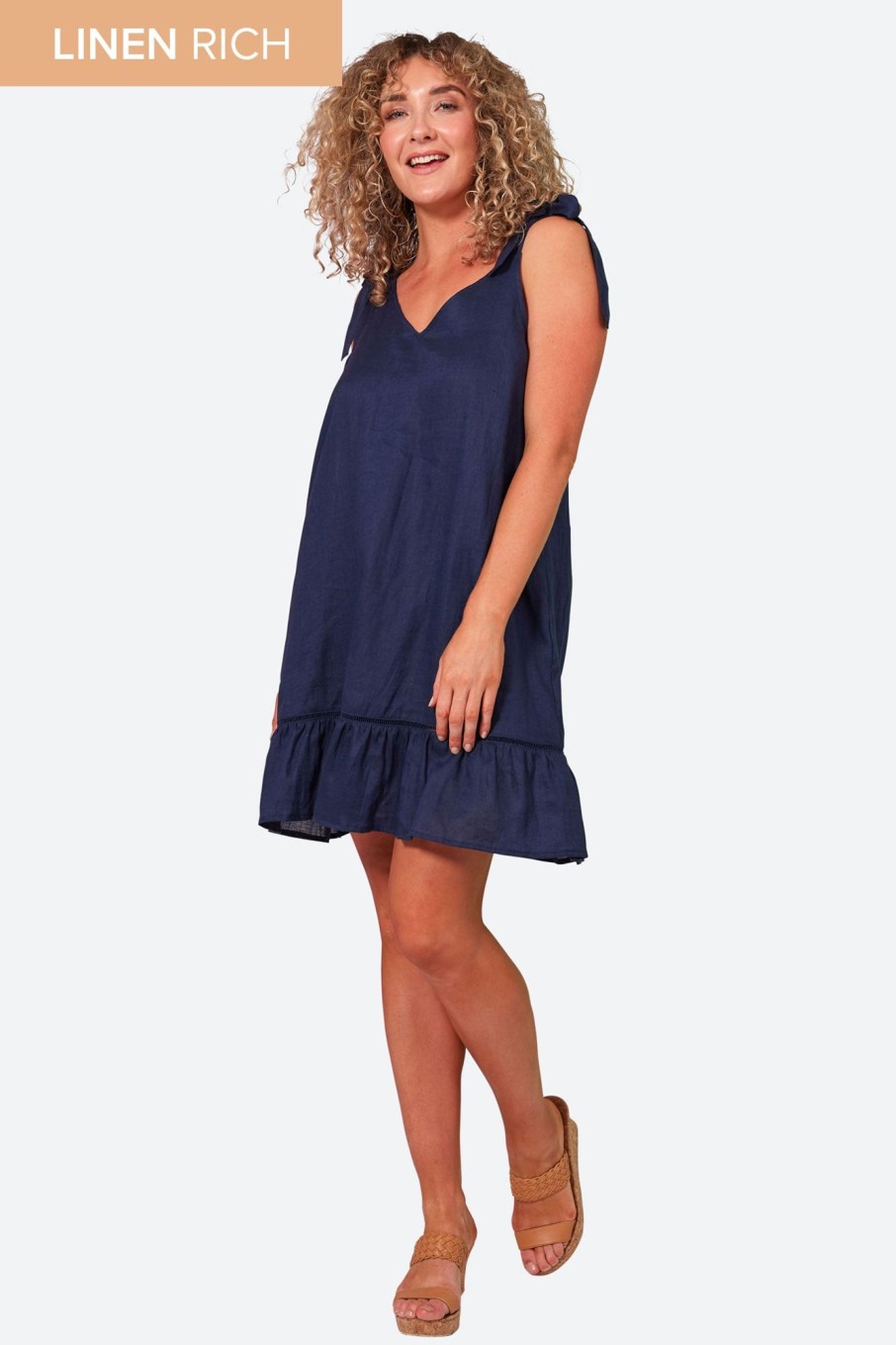 Clothing eb&ive Mid-Length Dresses | La Vie Tie Dress - Sapphire