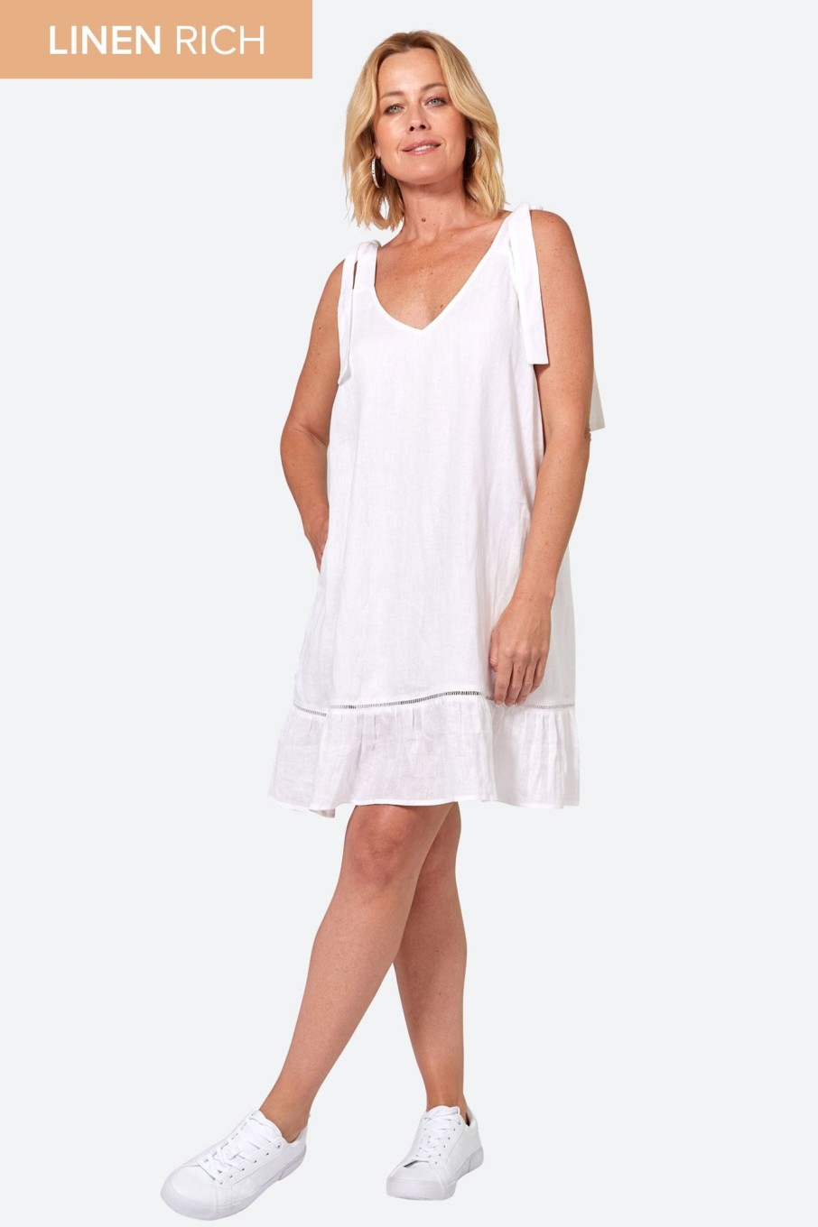 Clothing eb&ive Mid-Length Dresses | La Vie Tie Dress - Blanc