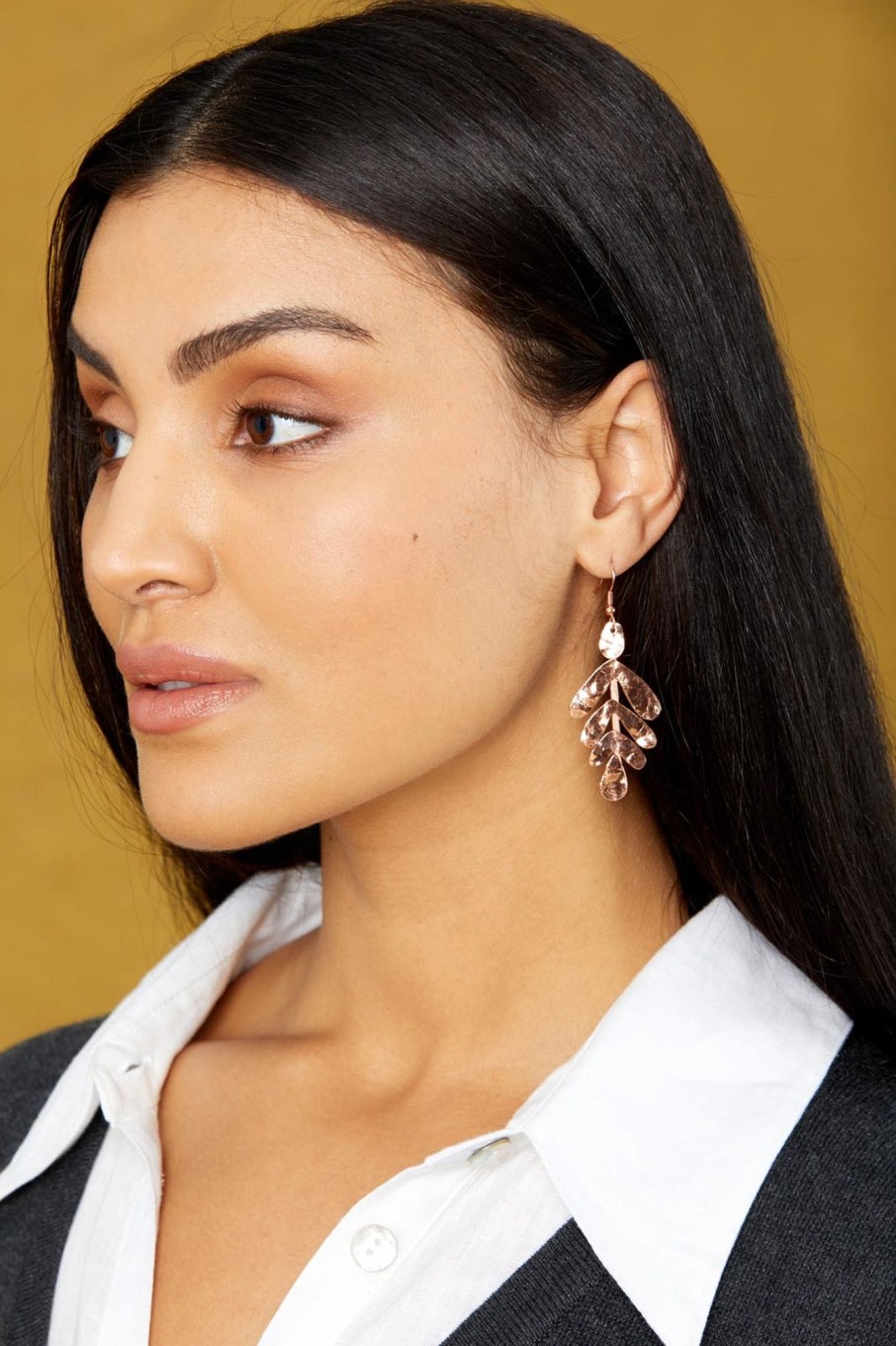 Accessories eb&ive Earrings | Studio Leaf Earring - Copper