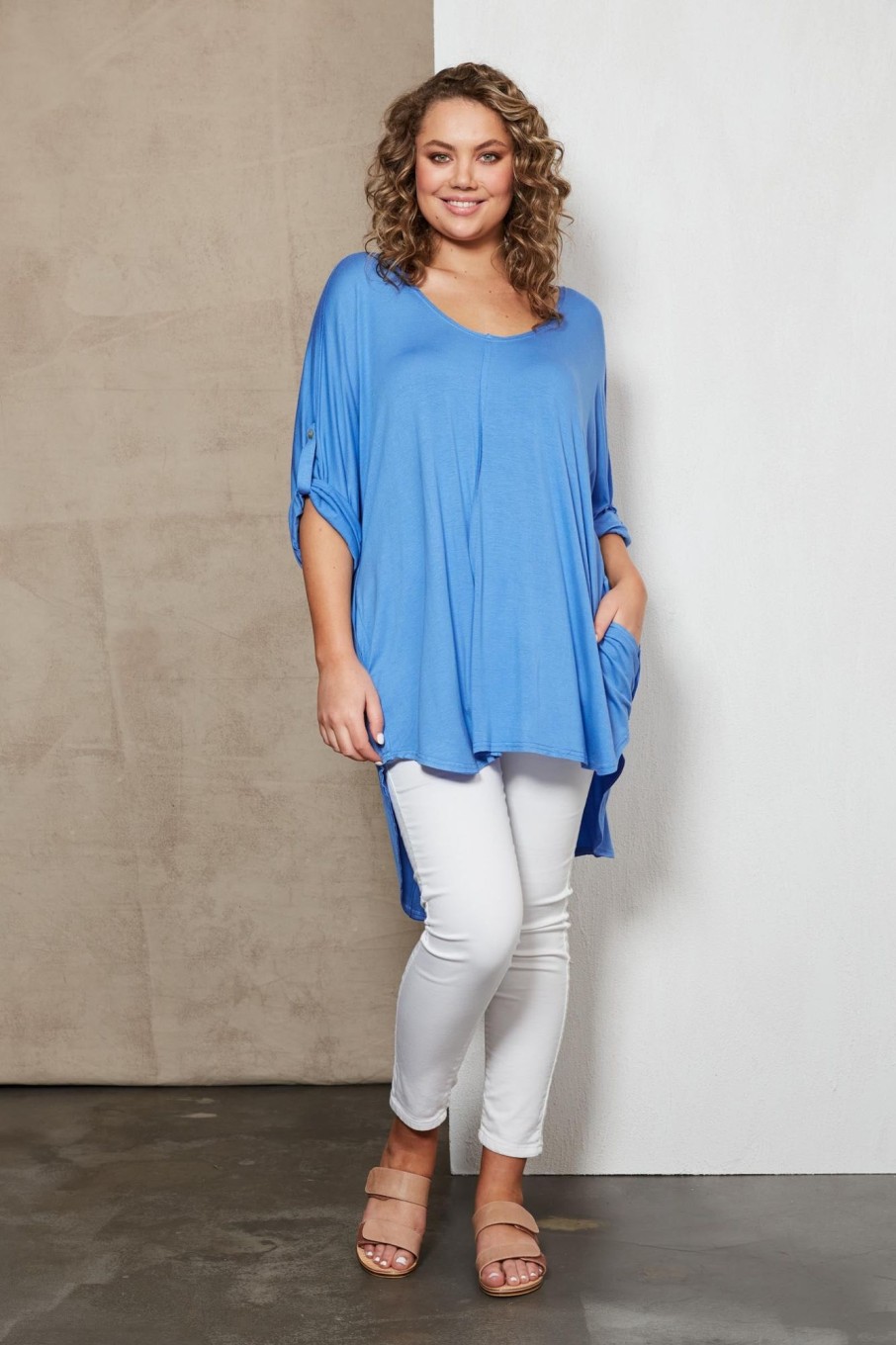 Clothing eb&ive T-Shirts | Zinnia Oversize Top - Bleu