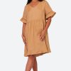 Clothing eb&ive Short Dresses | La Vie Dress - Caramel