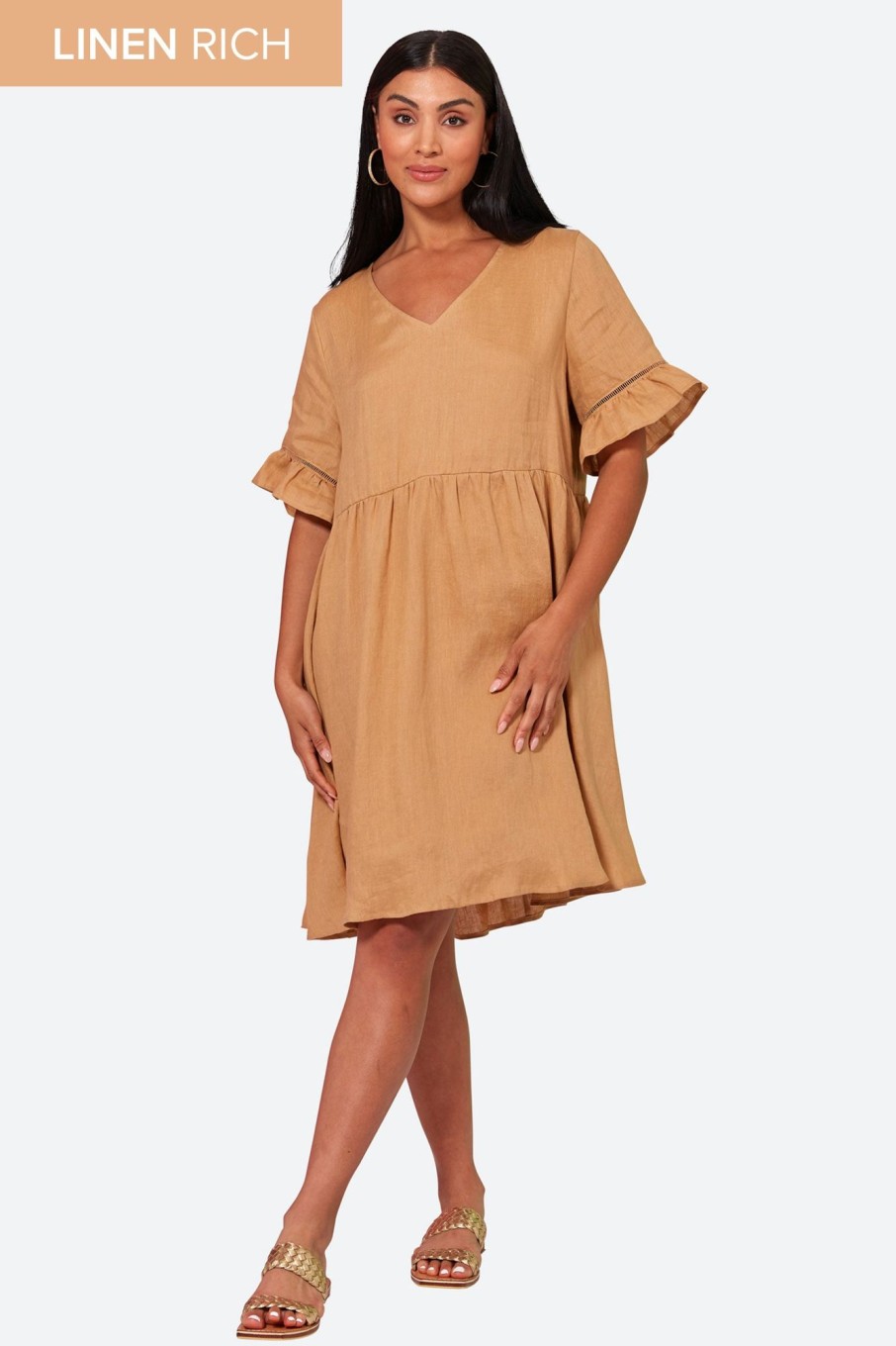 Clothing eb&ive Short Dresses | La Vie Dress - Caramel