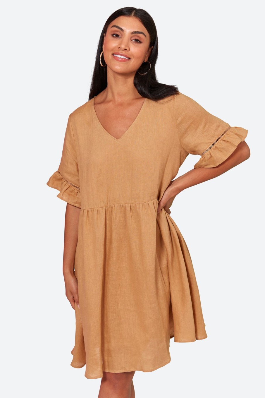 Clothing eb&ive Short Dresses | La Vie Dress - Caramel