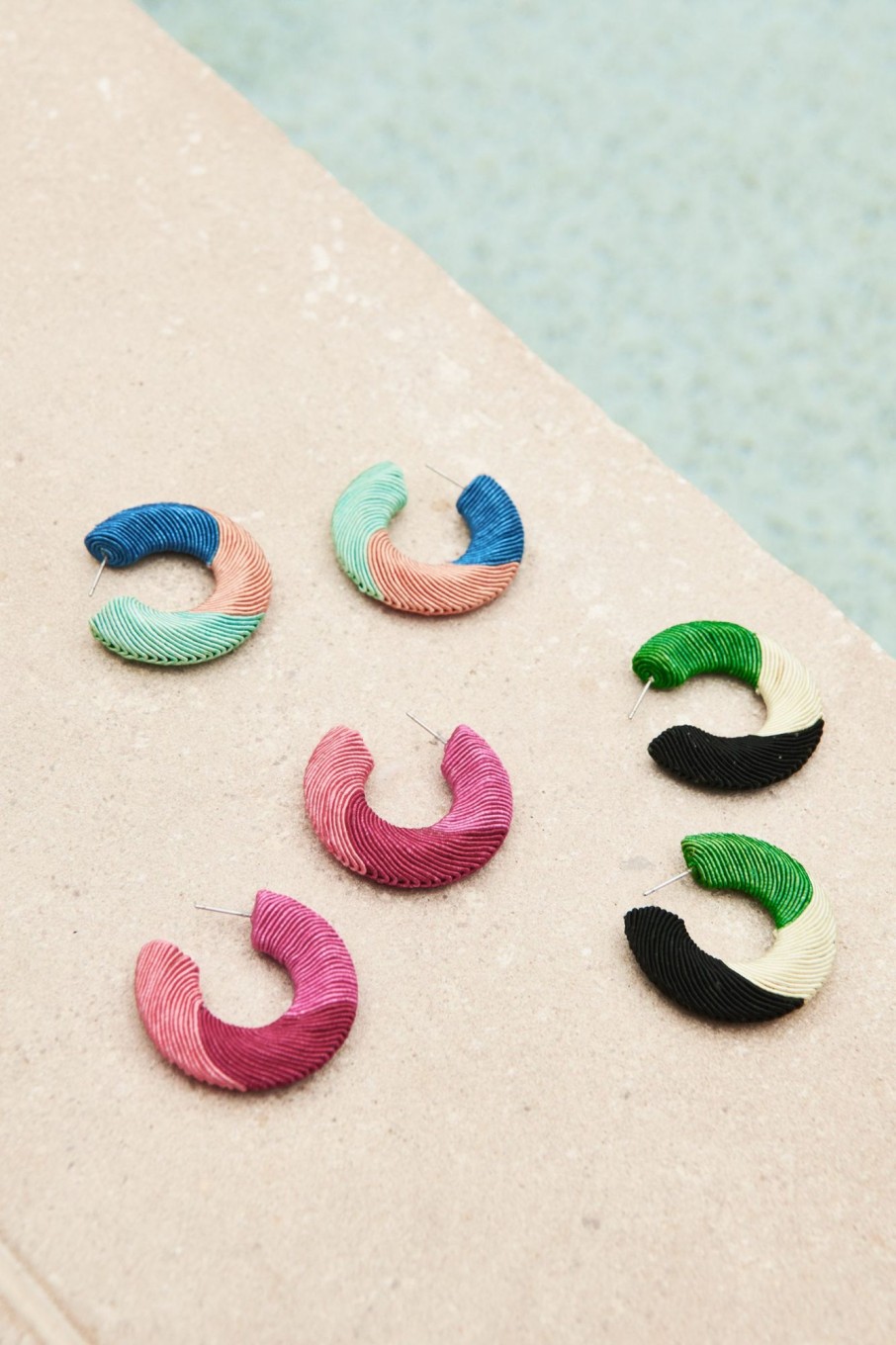 Accessories eb&ive Earrings | Rove Hoop Earring - Cobalt/Coral