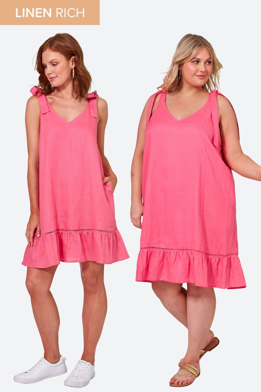 Clothing eb&ive Mid-Length Dresses | La Vie Tie Dress - Candy